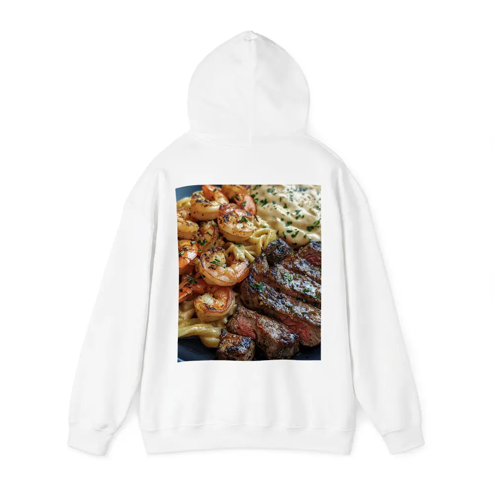 Surf and Turf Steak Shrimp Pasta Plate – Hoodies