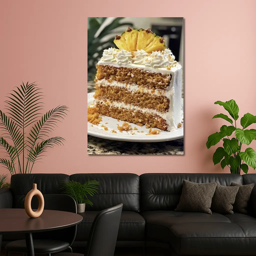 Pineapple Layer Cake White Cream Frosting – Wall Art
