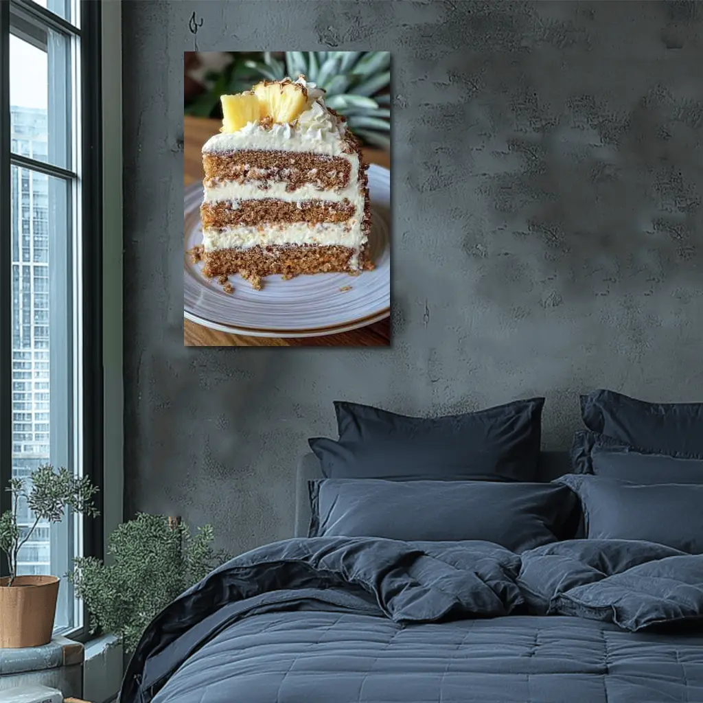 Pineapple Coconut Layer Cake Slice Dessert – Wall Art