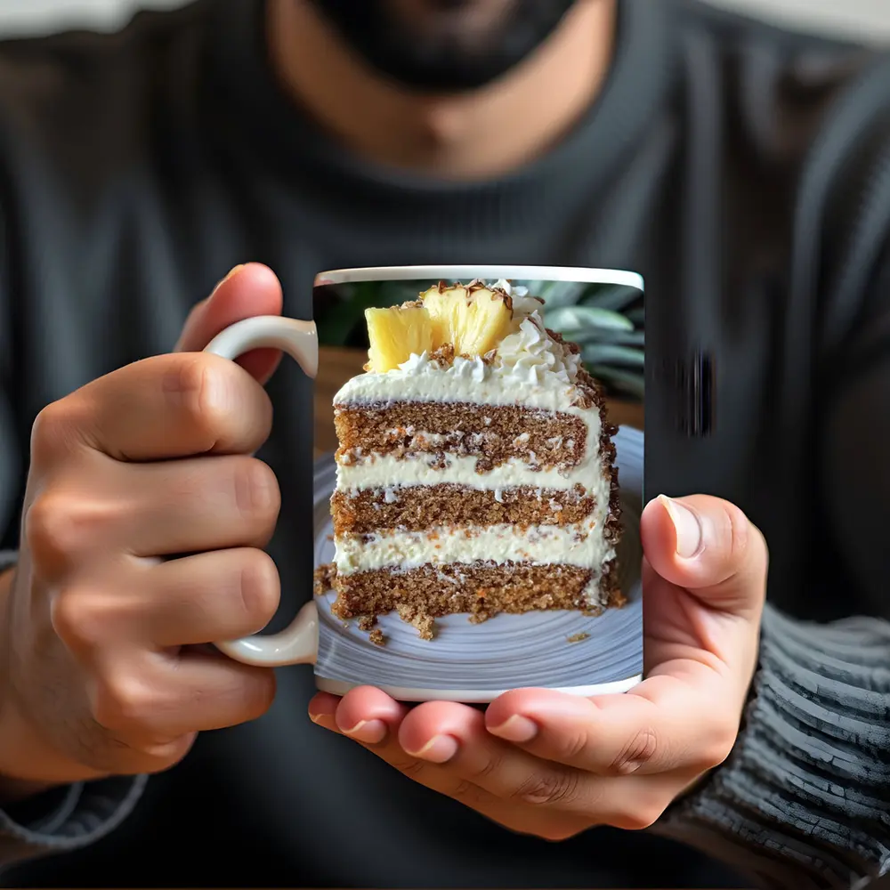 Pineapple Coconut Layer Cake Slice Dessert – Mugs