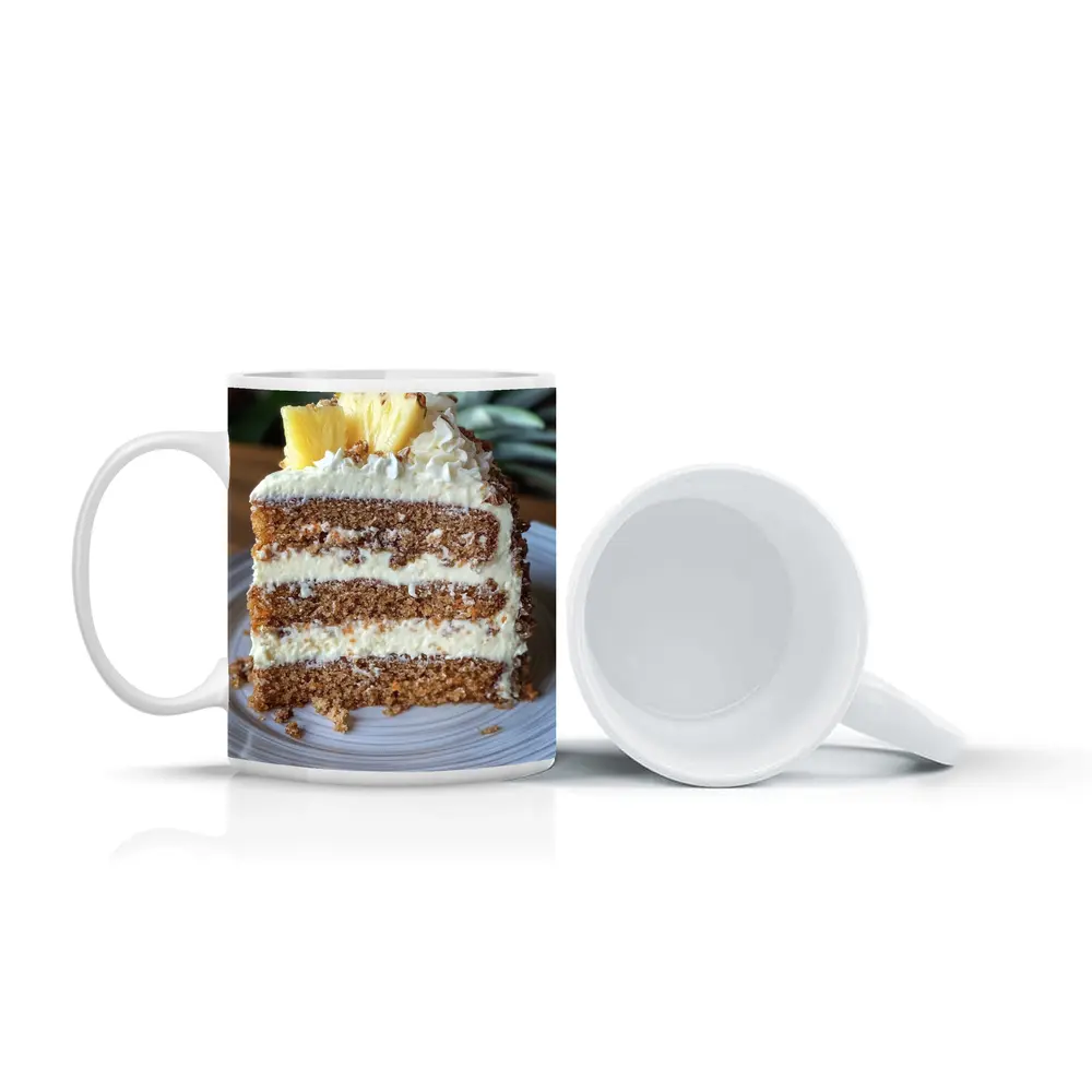 Pineapple Coconut Layer Cake Slice Dessert – Mugs
