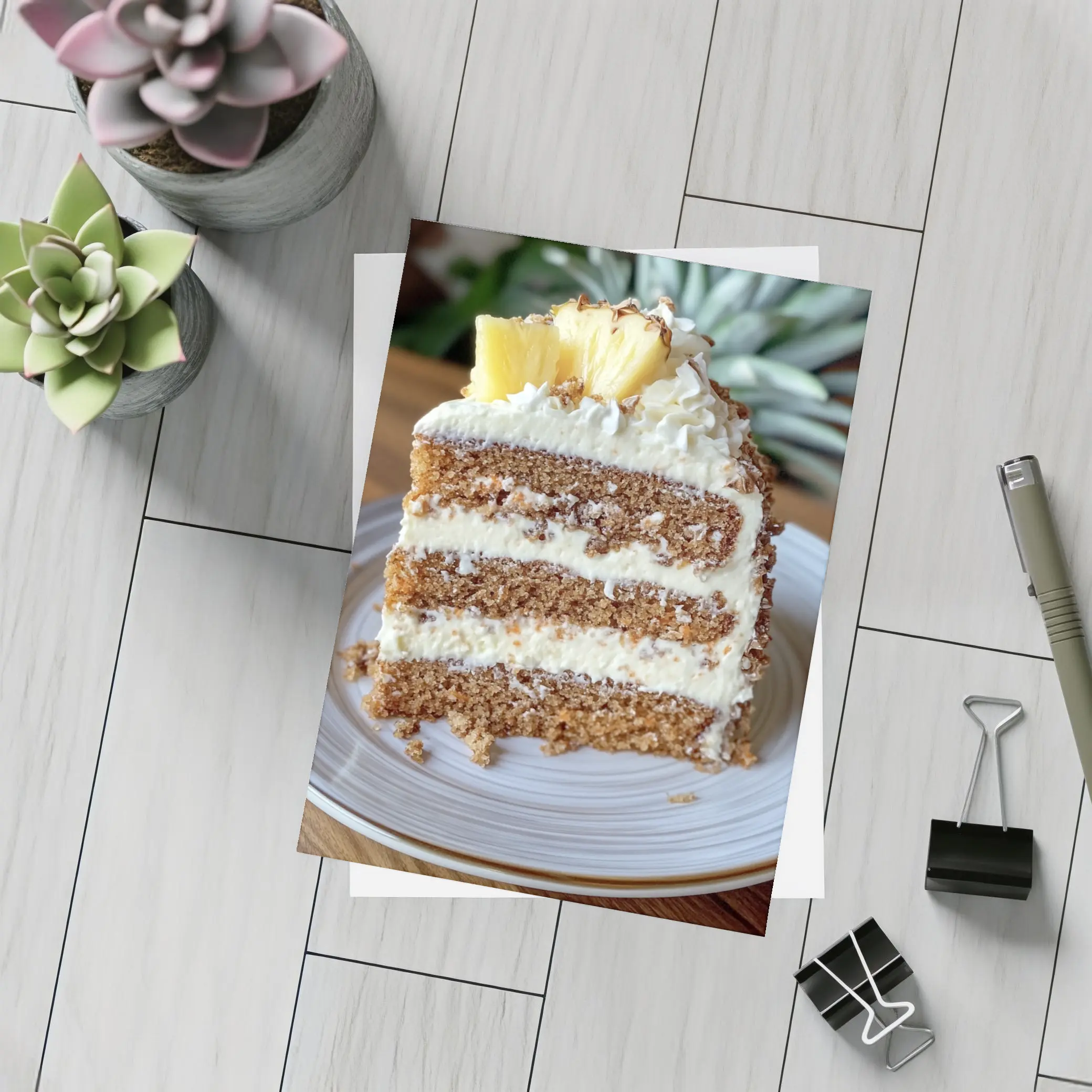 Pineapple Coconut Layer Cake Slice Dessert – Postcards
