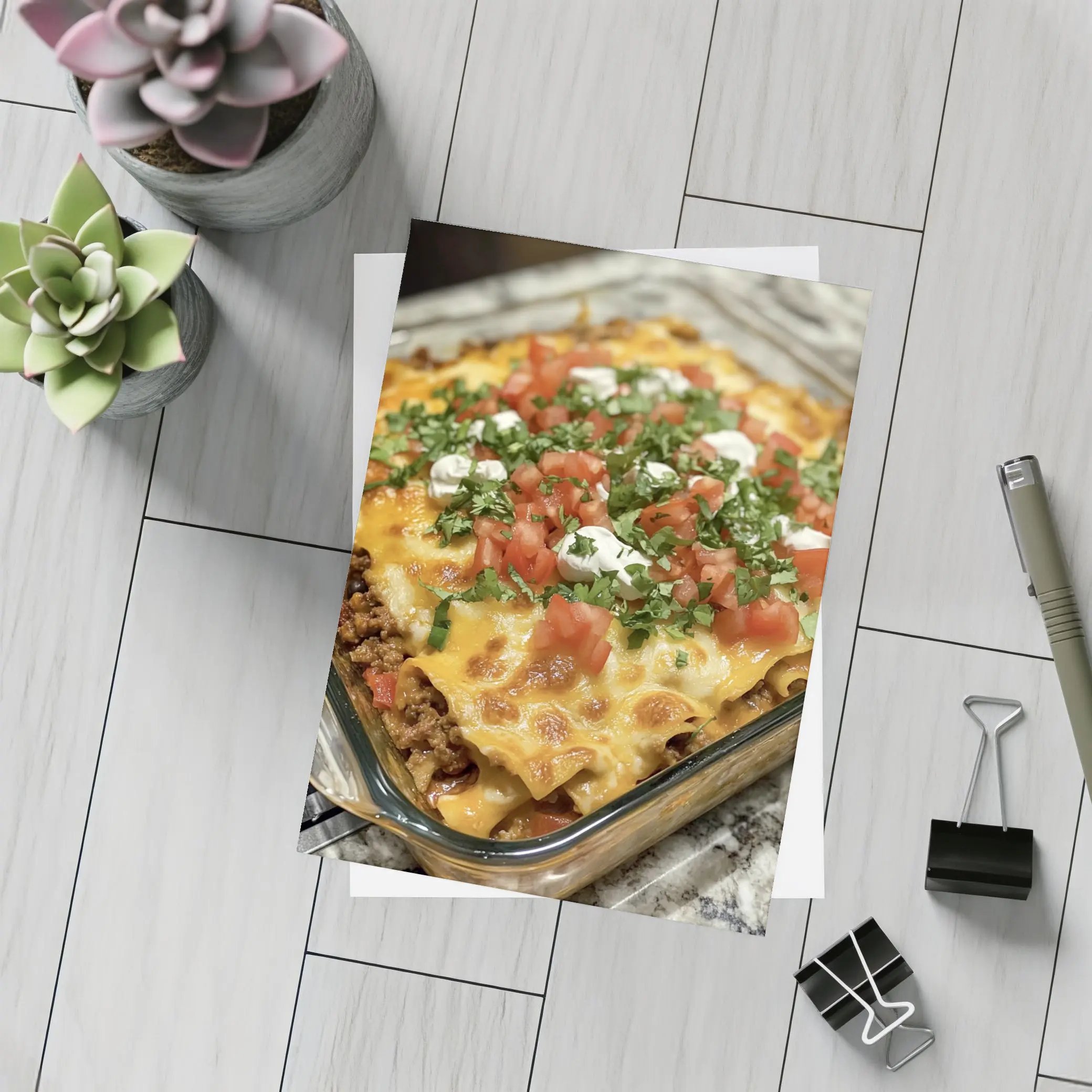 Beef Enchilada Casserole With Fresh Toppings – Postcards