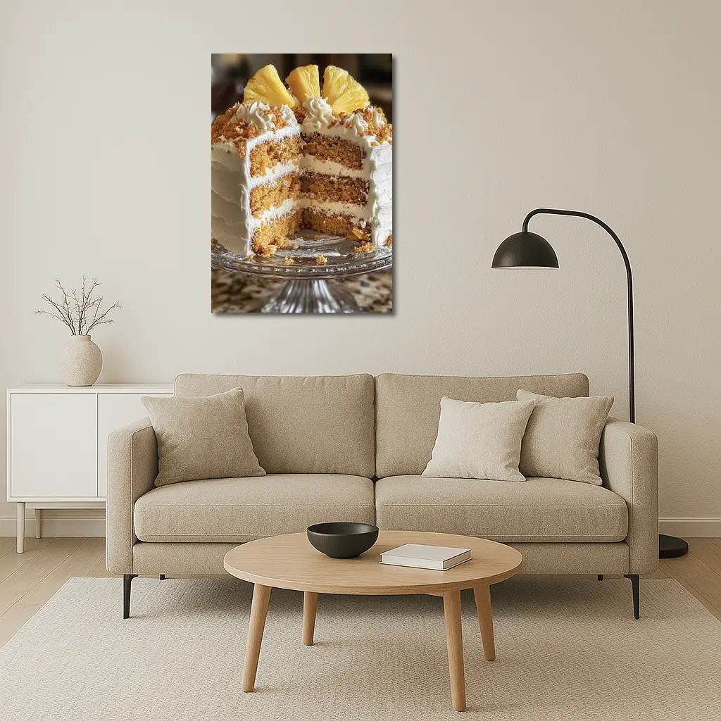 Pineapple Layer Cake White Frosting Kitchen – Wall Art