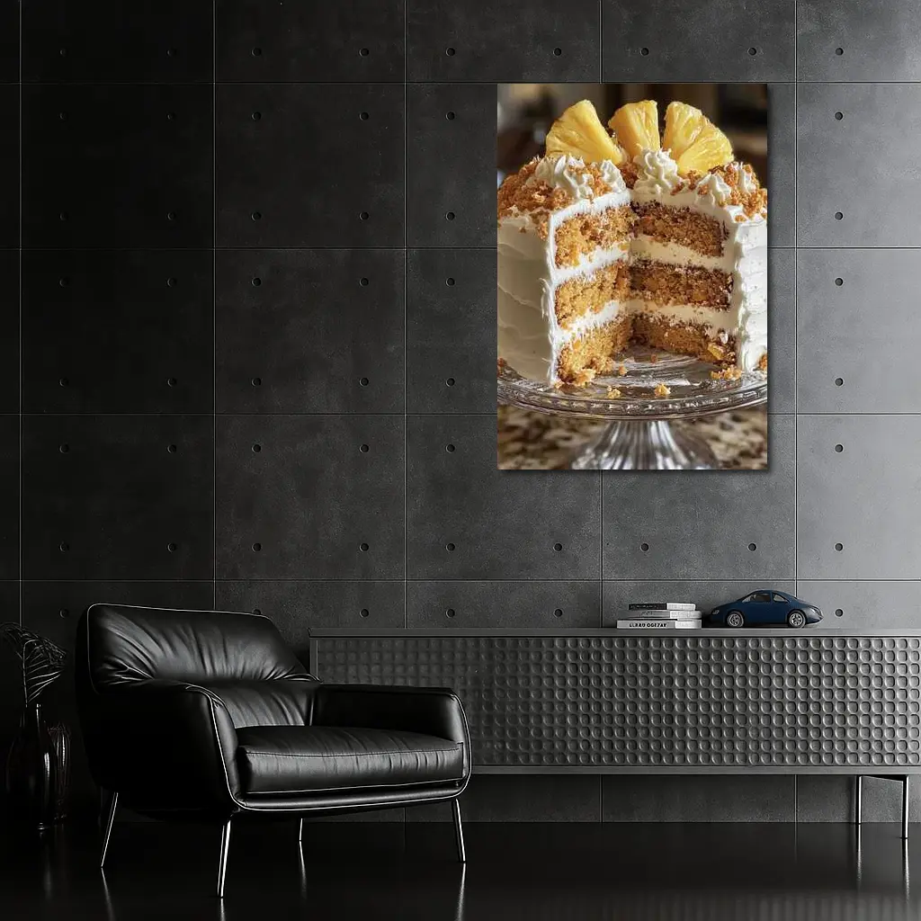 Pineapple Layer Cake White Frosting Kitchen – Wall Art
