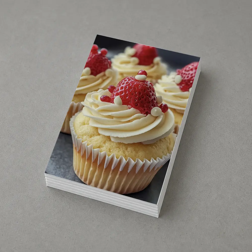 Strawberry Cupcakes White Cream Frosting Close – Postcards