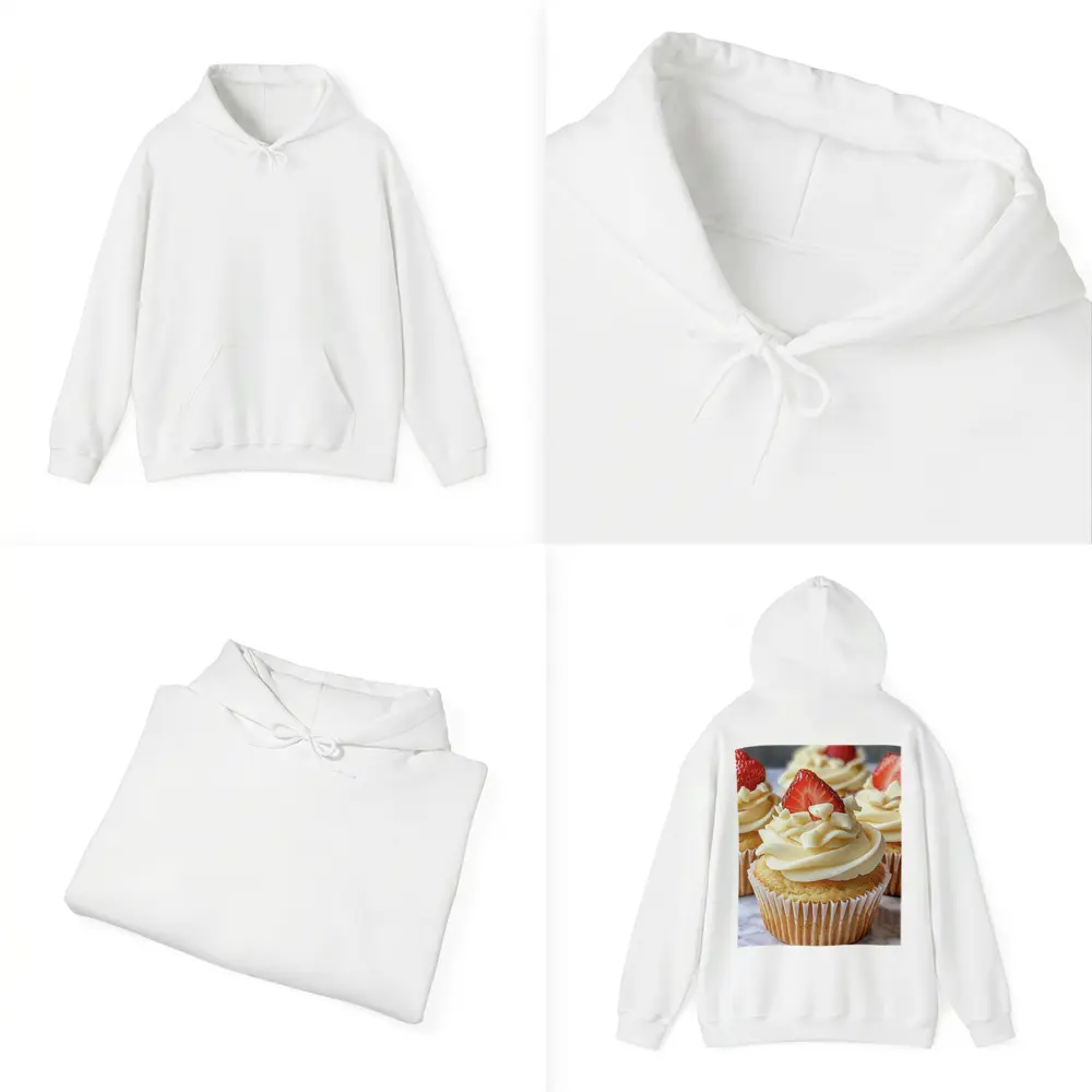 Vanilla Cupcakes White Chocolate Strawberry Topping – Hoodies