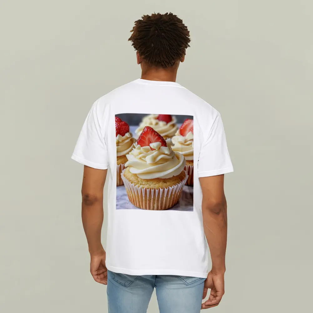Vanilla Cupcakes White Chocolate Strawberry Topping – T-Shirts