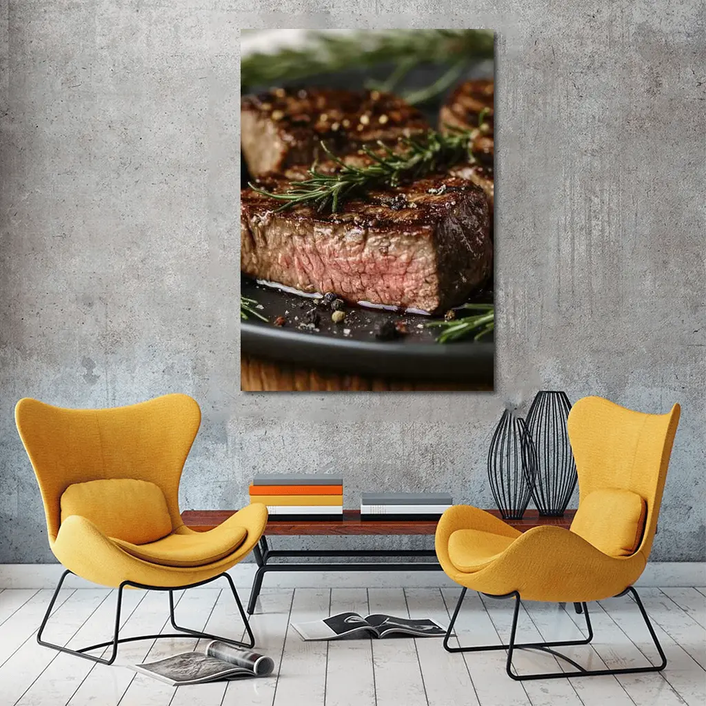 Grilled Steak Filet With Rosemary Herbs – Wall Art