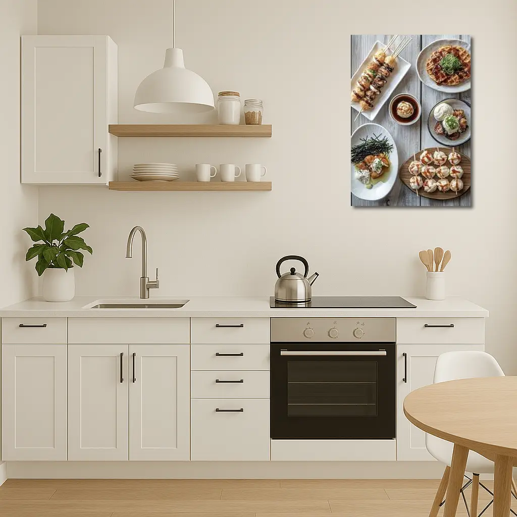 Japanese Street Food Spread Rustic Table – Wall Art
