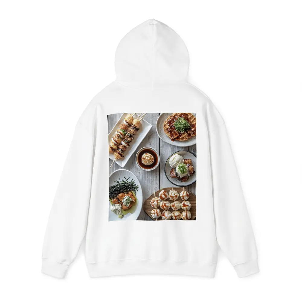 Japanese Street Food Spread Rustic Table – Hoodies