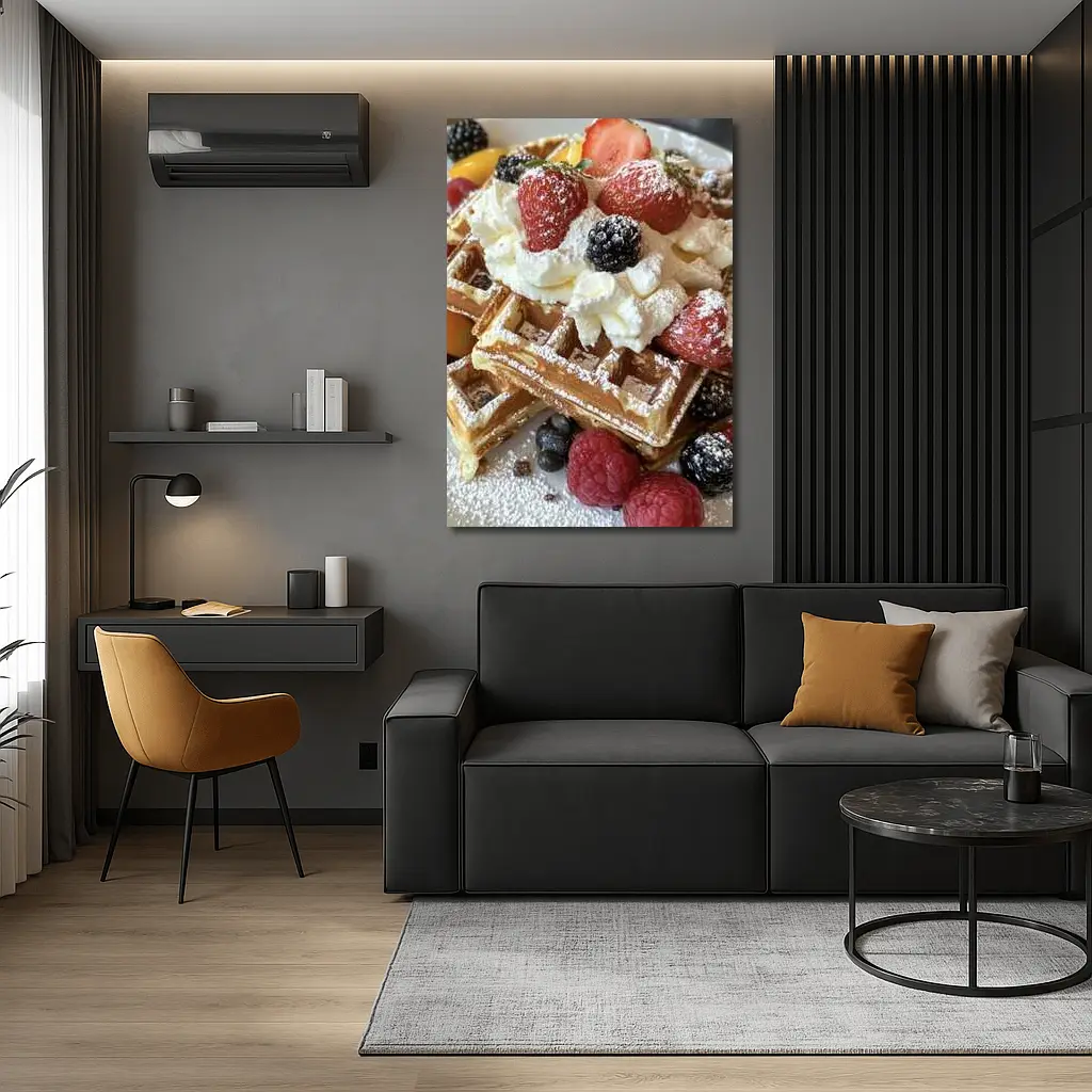 Golden Waffles Topped With Fresh Mixed Berries – Wall Art