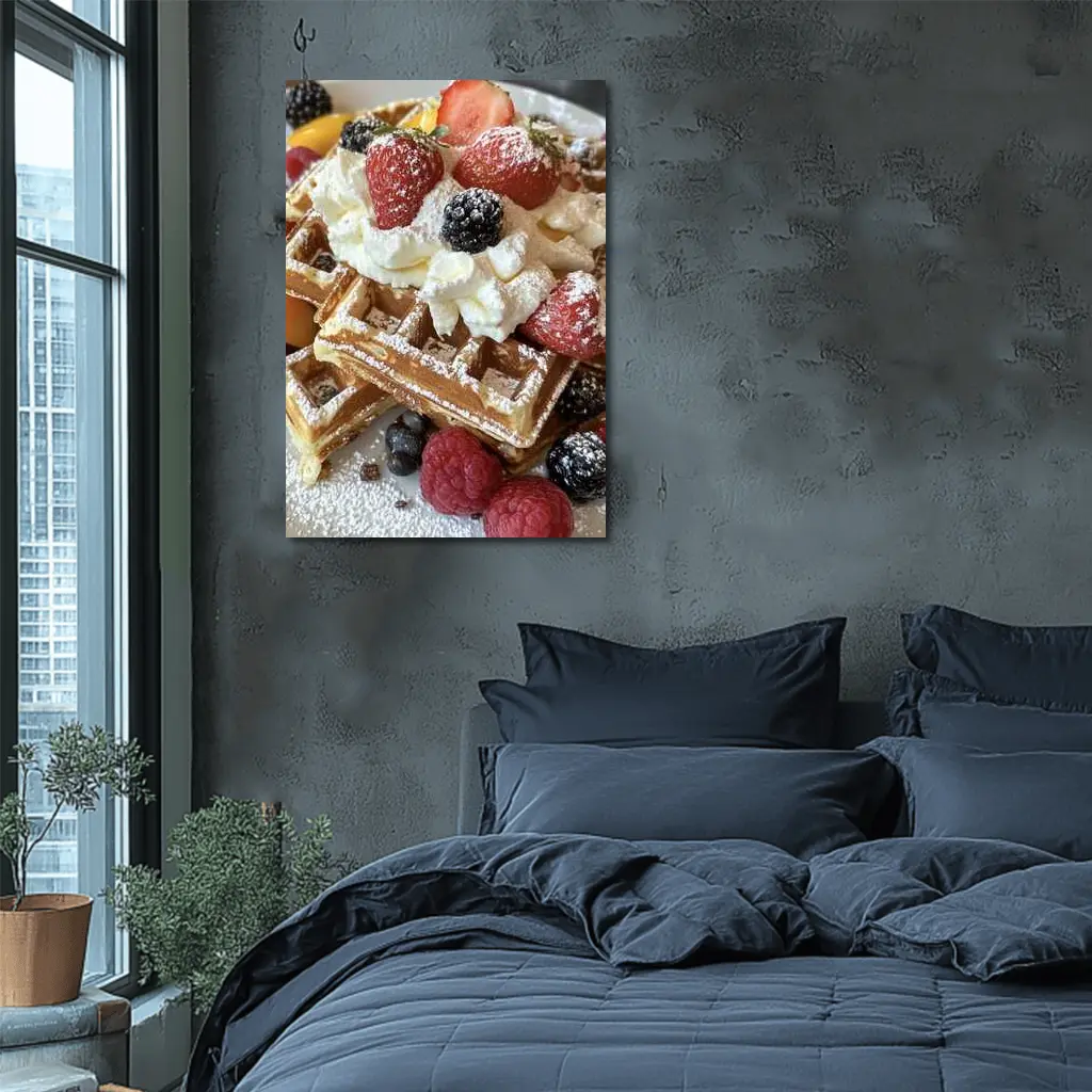 Golden Waffles Topped With Fresh Mixed Berries – Wall Art
