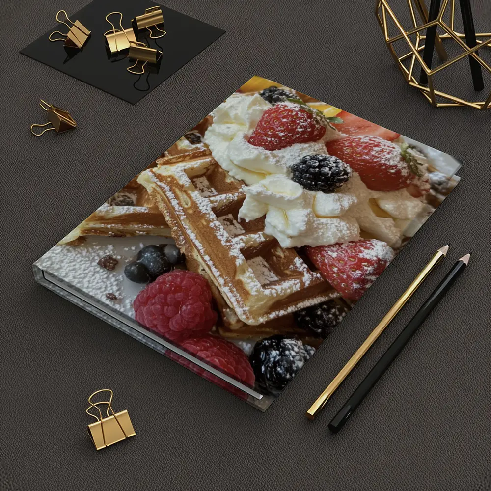 Golden Waffles Topped With Fresh Mixed Berries – Notebooks