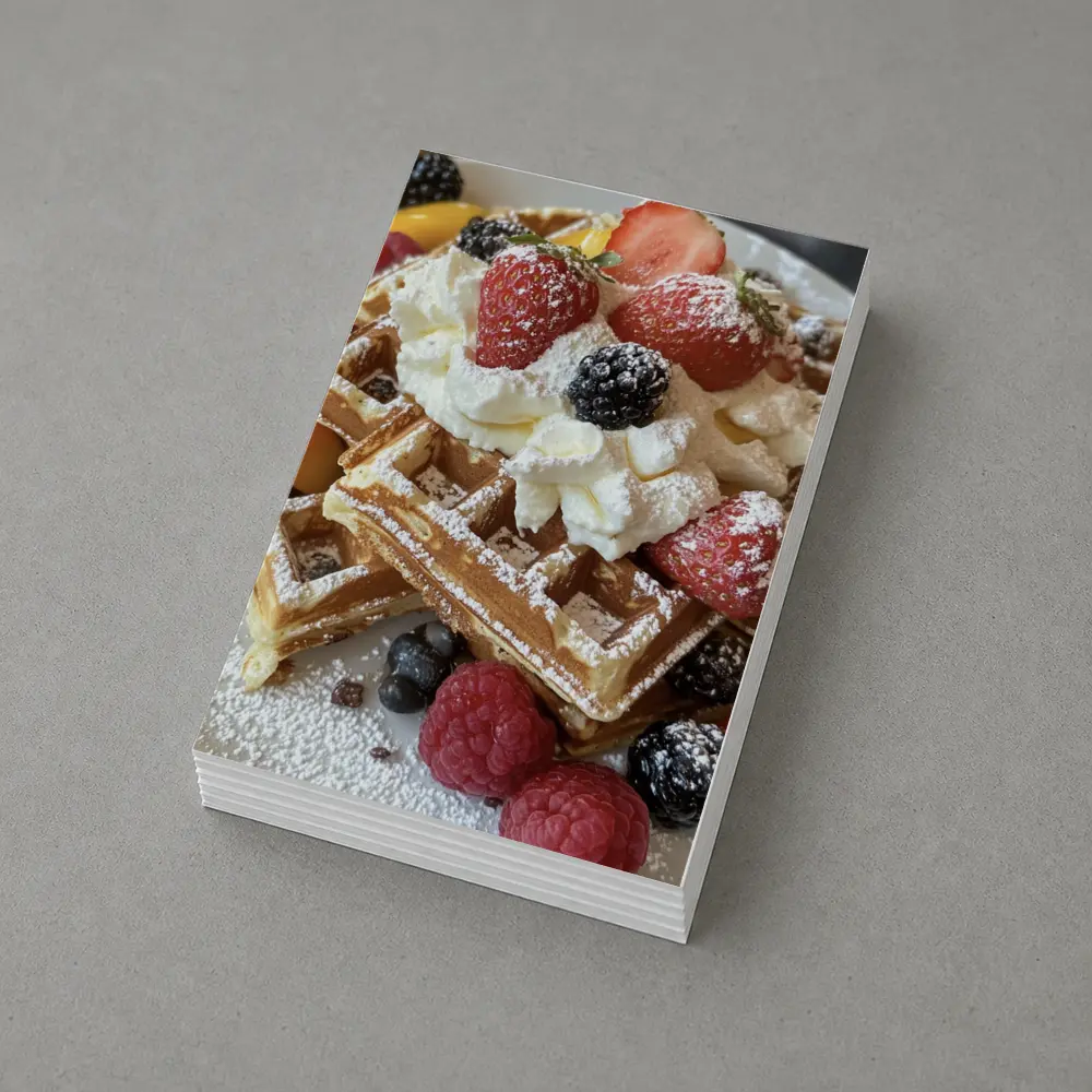 Golden Waffles Topped With Fresh Mixed Berries – Postcards