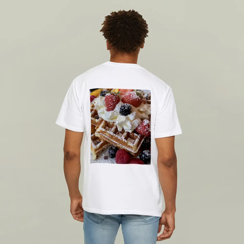 Golden Waffles Topped With Fresh Mixed Berries – T-Shirts