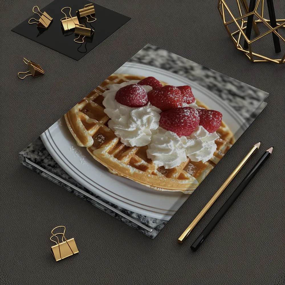 Waffle Whipped Cream Strawberries Marble Counter – Notebooks