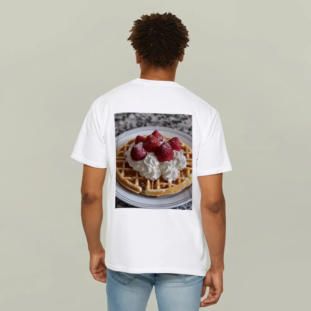 Waffle Whipped Cream Strawberries Marble Counter – T-Shirts