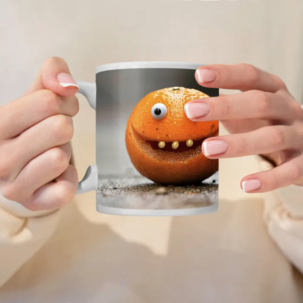 Funny Orange Fruit Character With Googly Eyes – Mugs