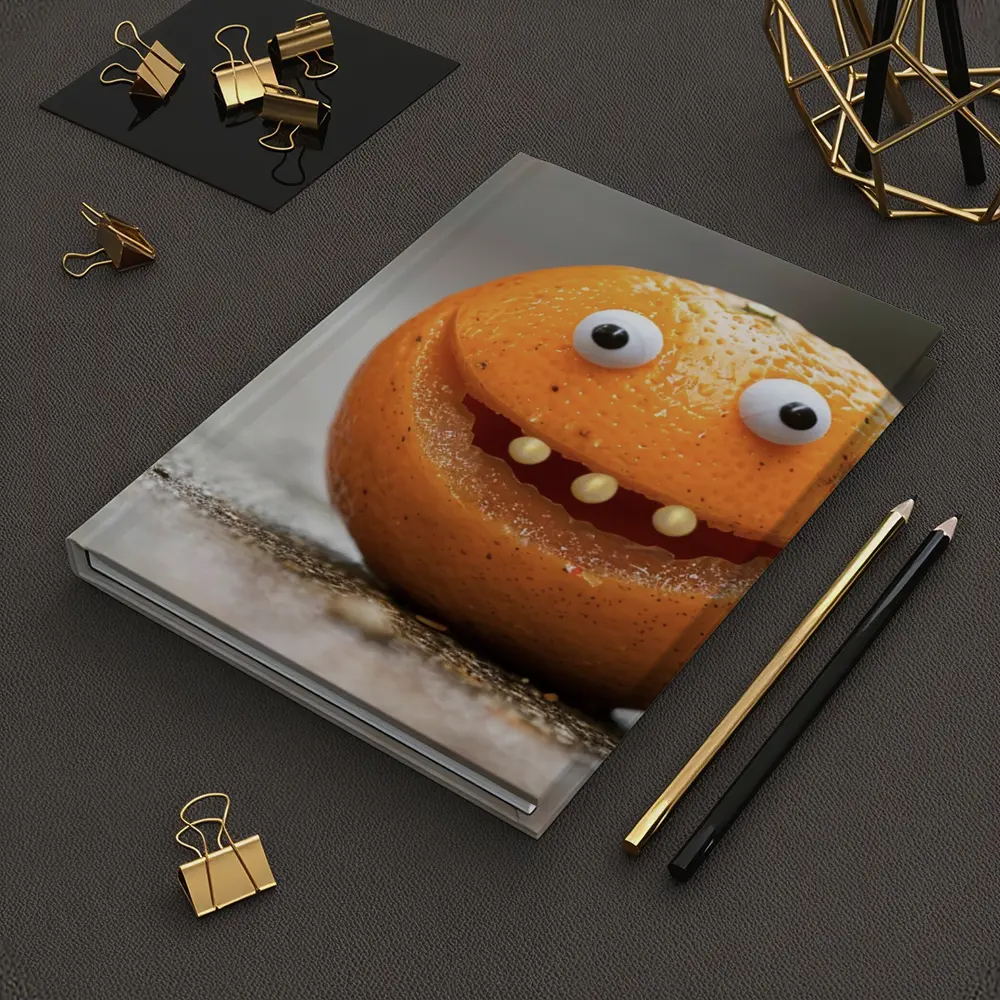 Funny Orange Fruit Character With Googly Eyes – Notebooks