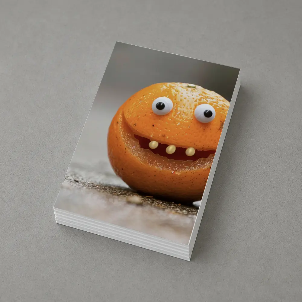 Funny Orange Fruit Character With Googly Eyes – Postcards