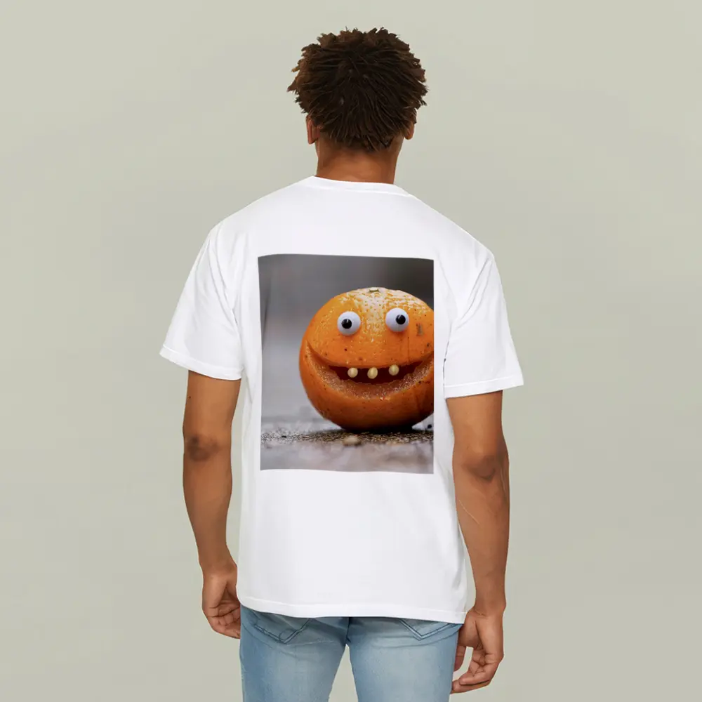 Funny Orange Fruit Character With Googly Eyes – T-Shirts