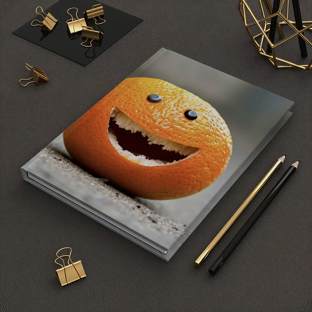 Funny Smiling Orange Fruit Street Art – Notebooks