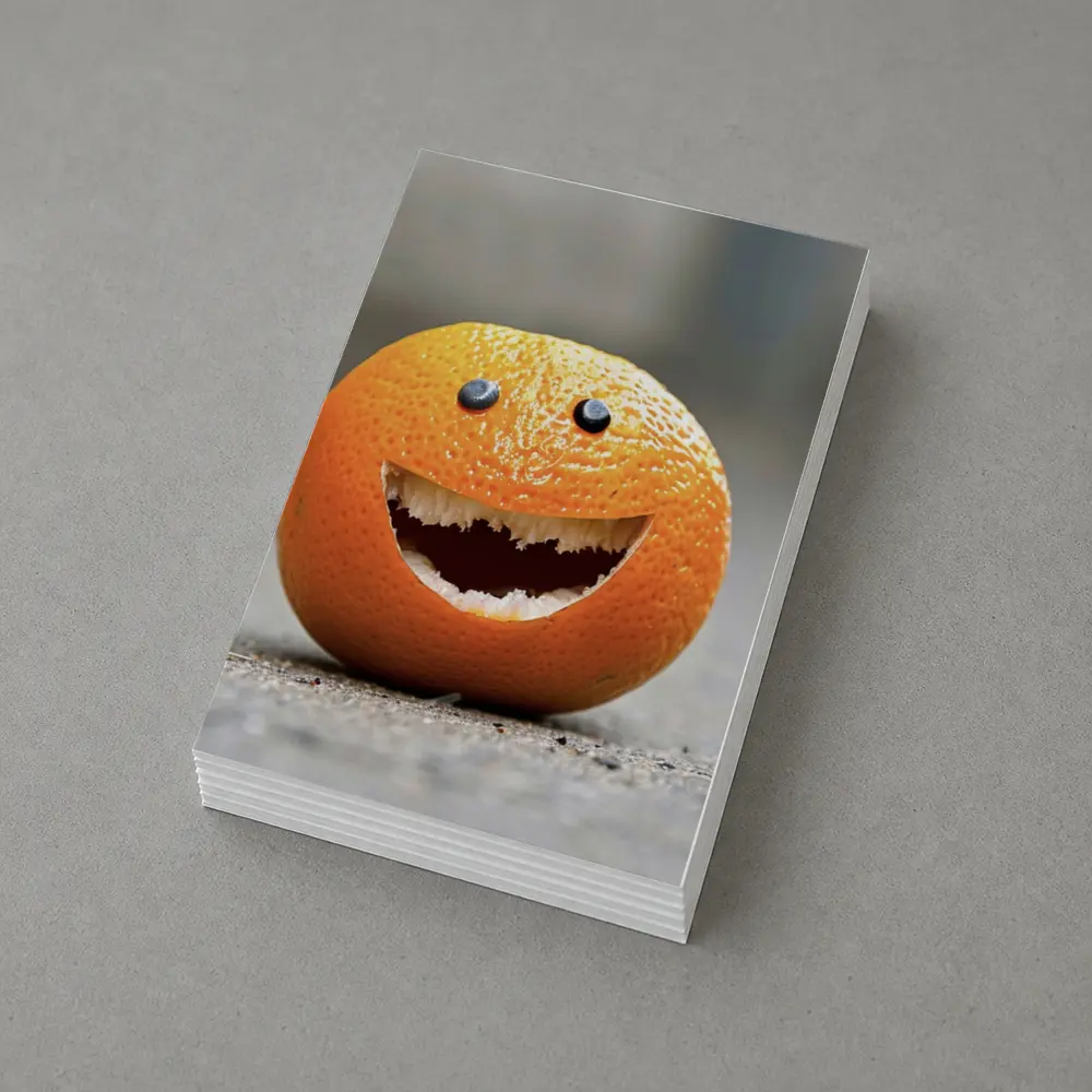Funny Smiling Orange Fruit Street Art – Postcards