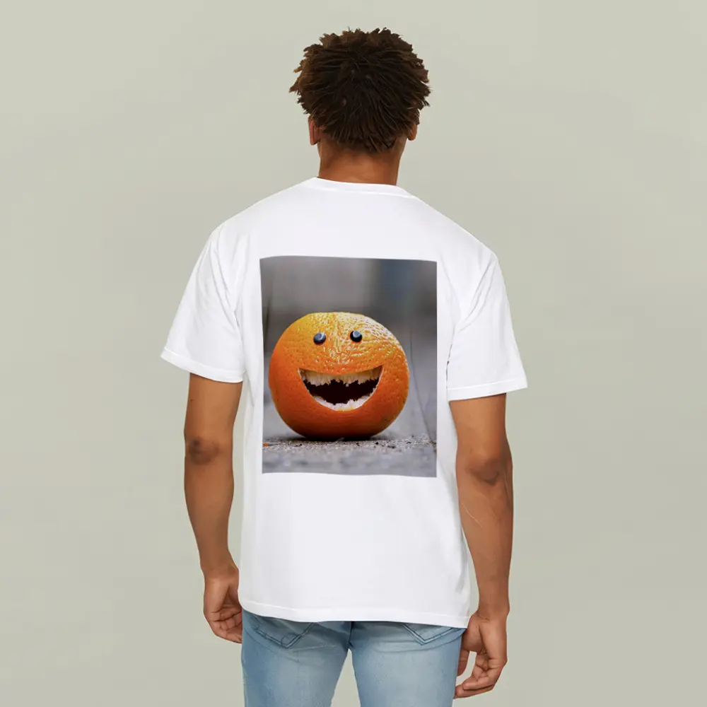 Funny Smiling Orange Fruit Street Art – T-Shirts