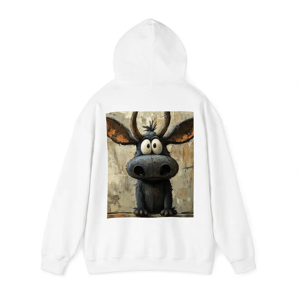 Funny Cartoon Moose Painting Textured Background – Hoodies