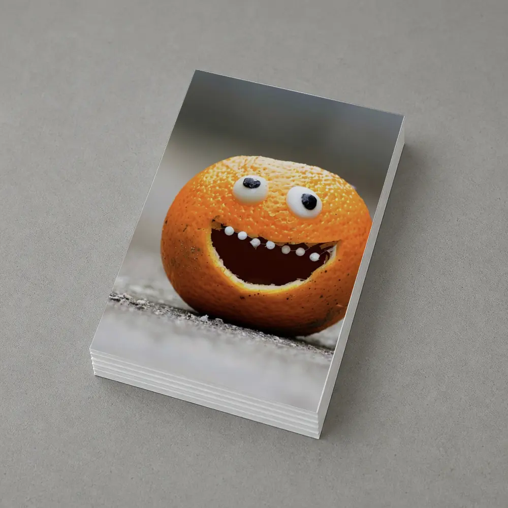 Funny Orange Face Googly Eyes Street – Postcards