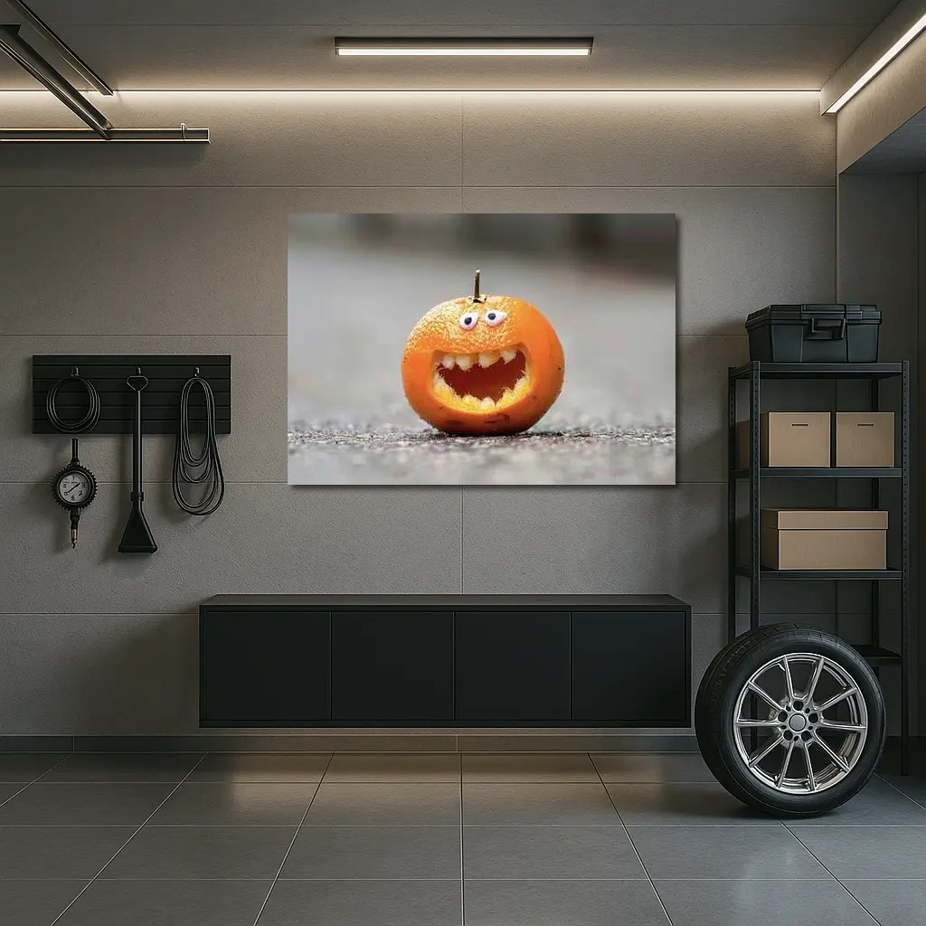 Carved Orange Jack O Lantern Street – Wall Art