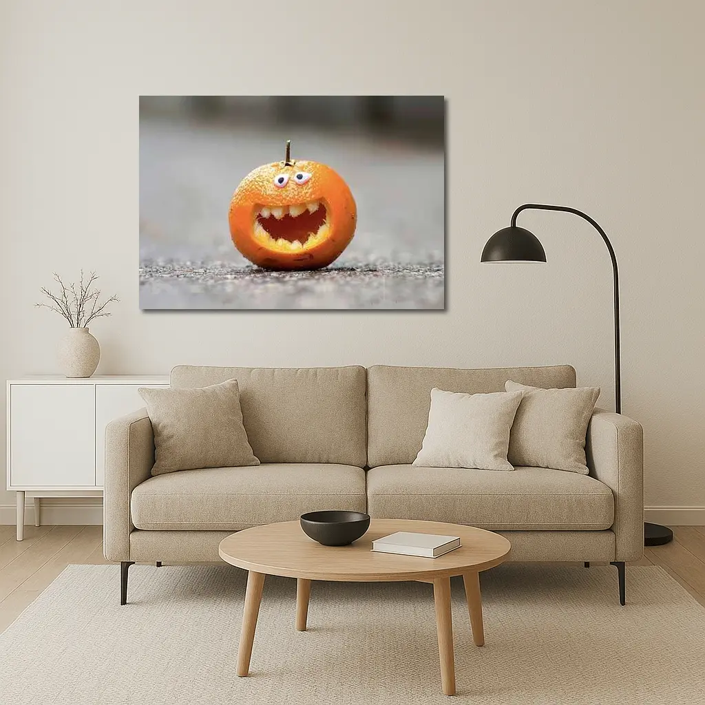 Carved Orange Jack O Lantern Street – Wall Art