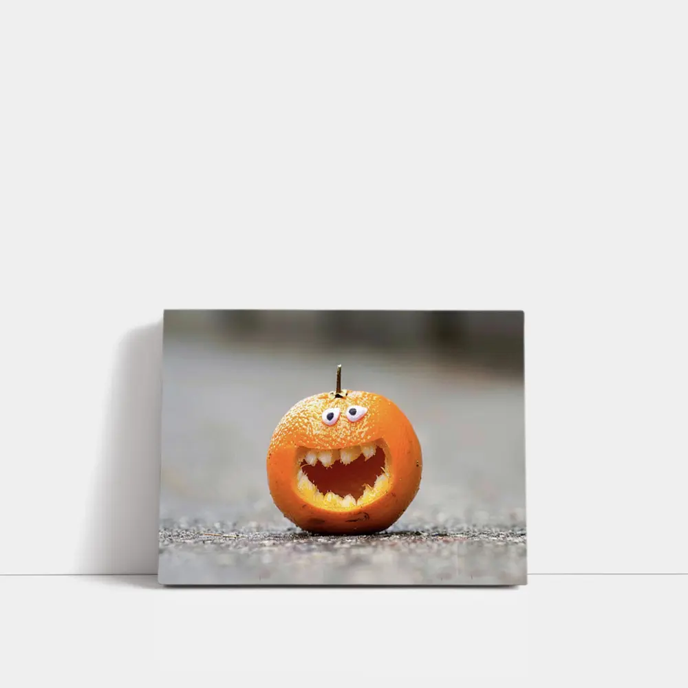 Carved Orange Jack O Lantern Street – Wall Art