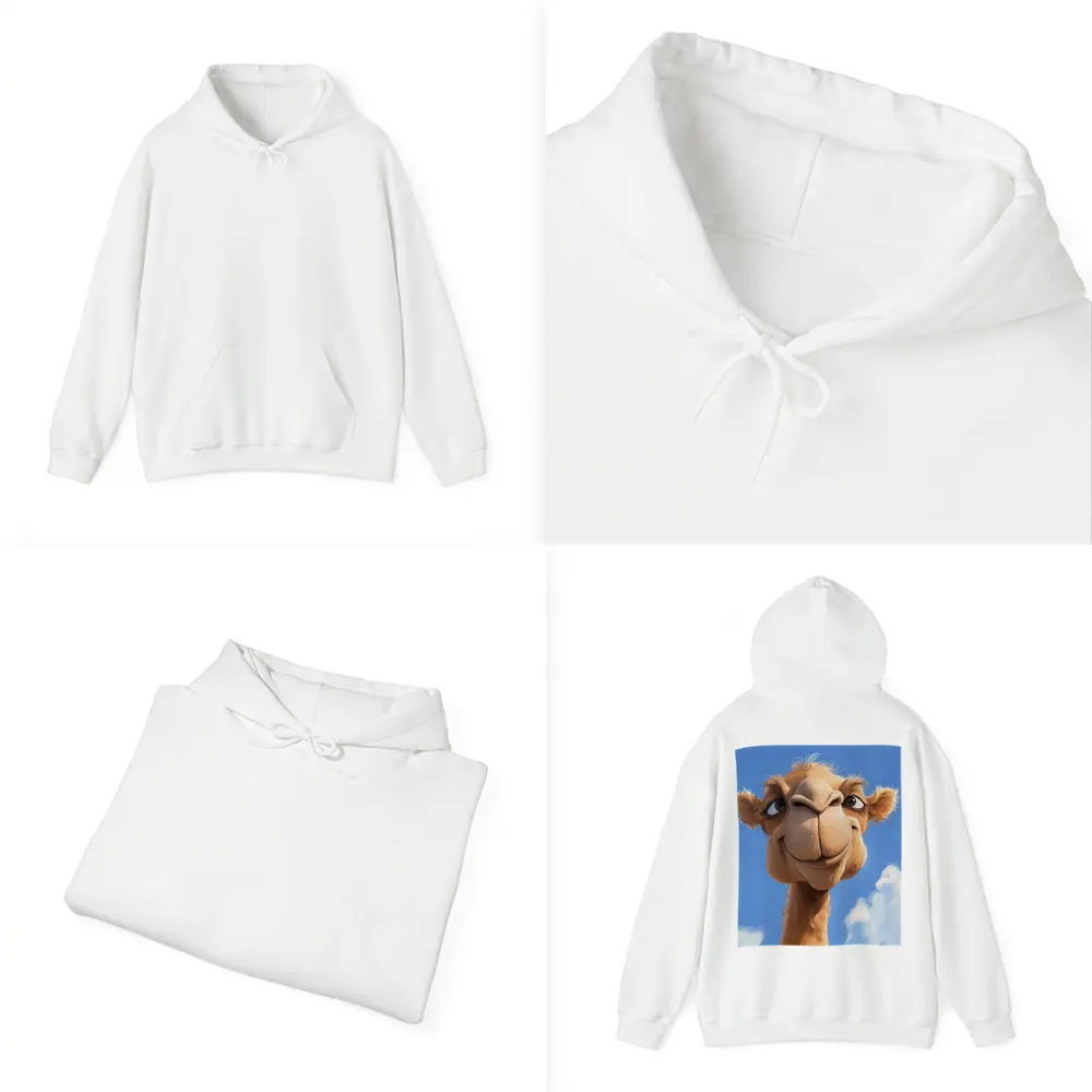 Funny Cartoon Camel Face Blue Sky – Hoodies