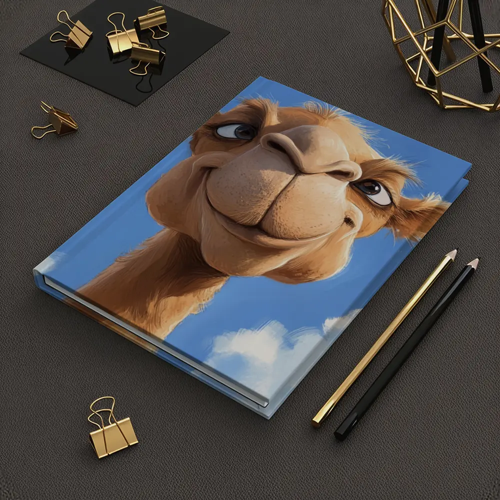 Funny Cartoon Camel Face Blue Sky – Notebooks