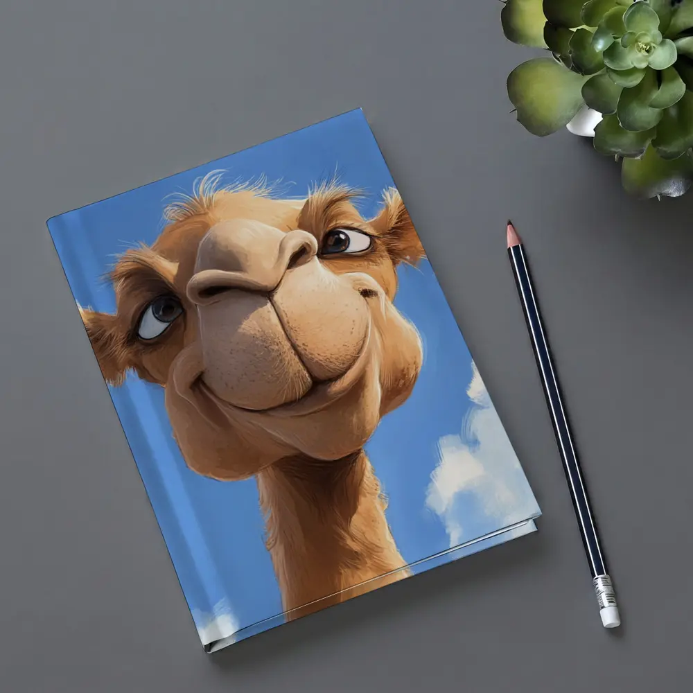 Funny Cartoon Camel Face Blue Sky – Notebooks