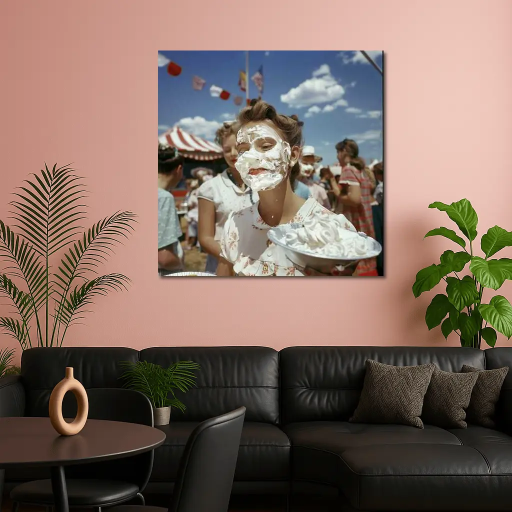 Girl Covered Cream Pie Carnival Fair – Wall Art