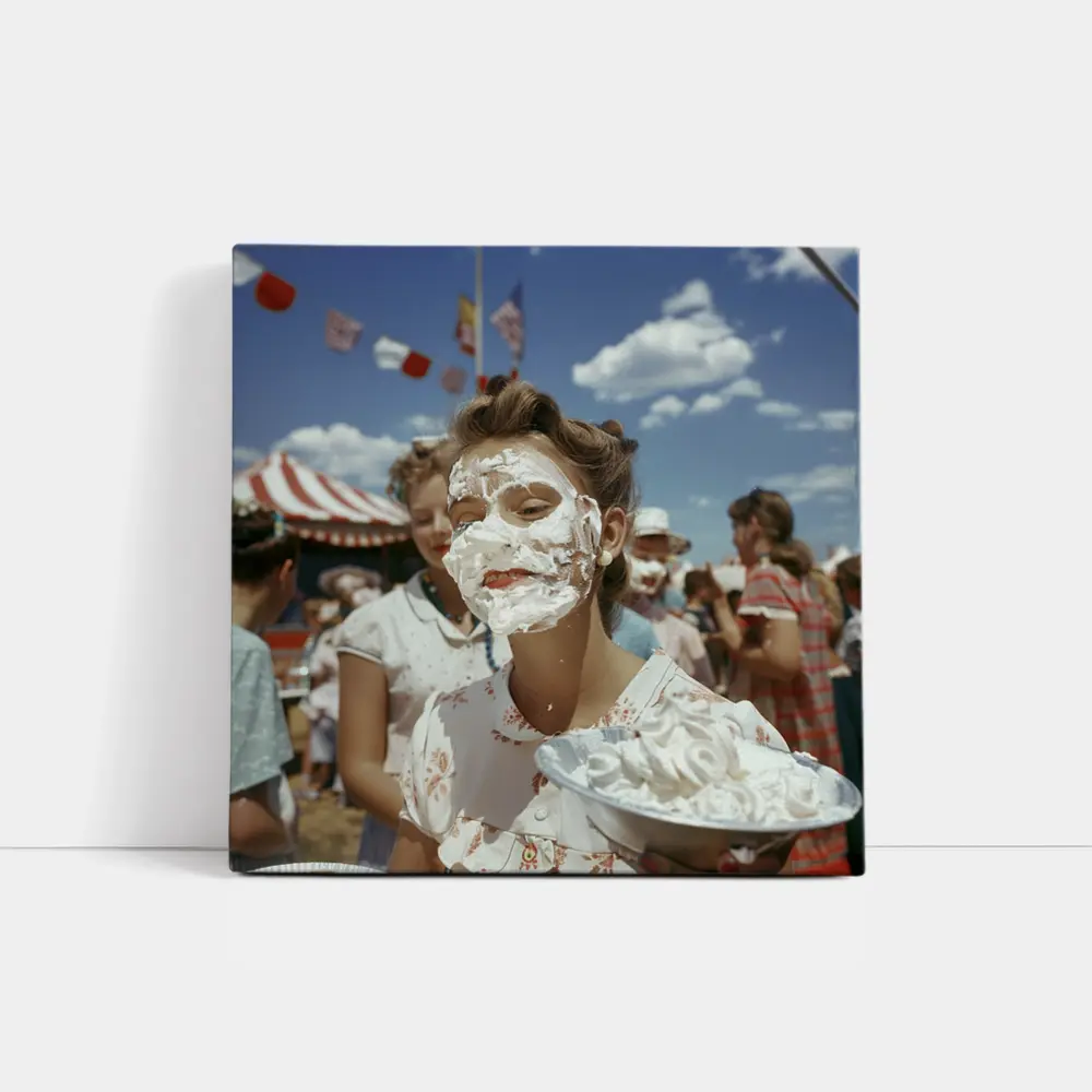 Girl Covered Cream Pie Carnival Fair – Wall Art