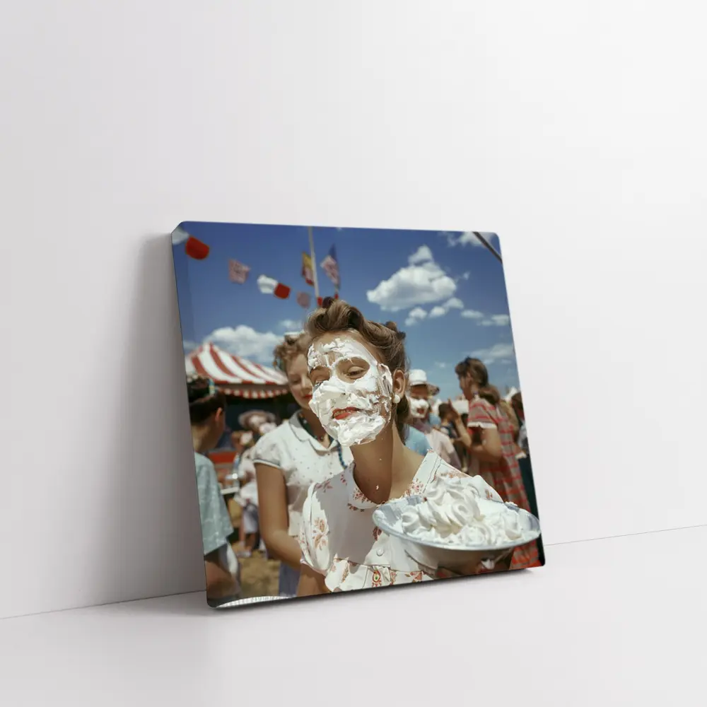 Girl Covered Cream Pie Carnival Fair – Wall Art