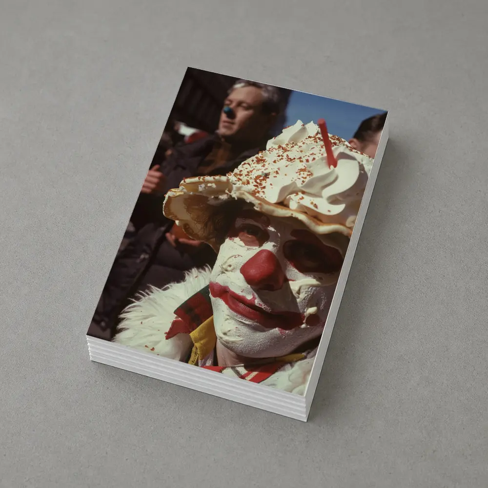 Clown With Pie Hat City Street – Postcards