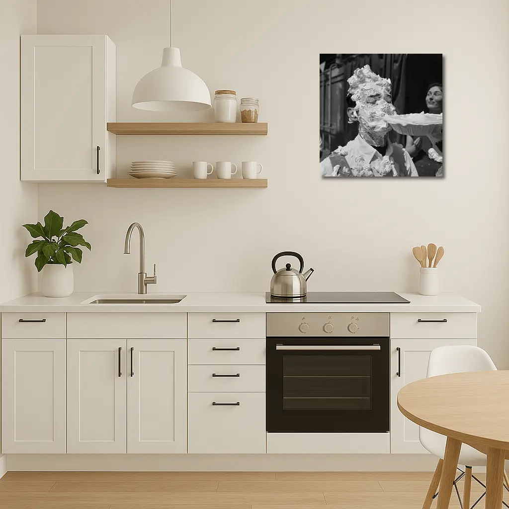 Man Covered In Cream Pie Black White – Wall Art