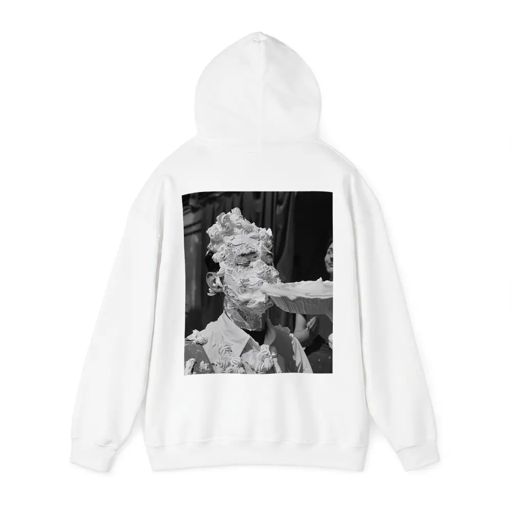 Man Covered In Cream Pie Black White – Hoodies