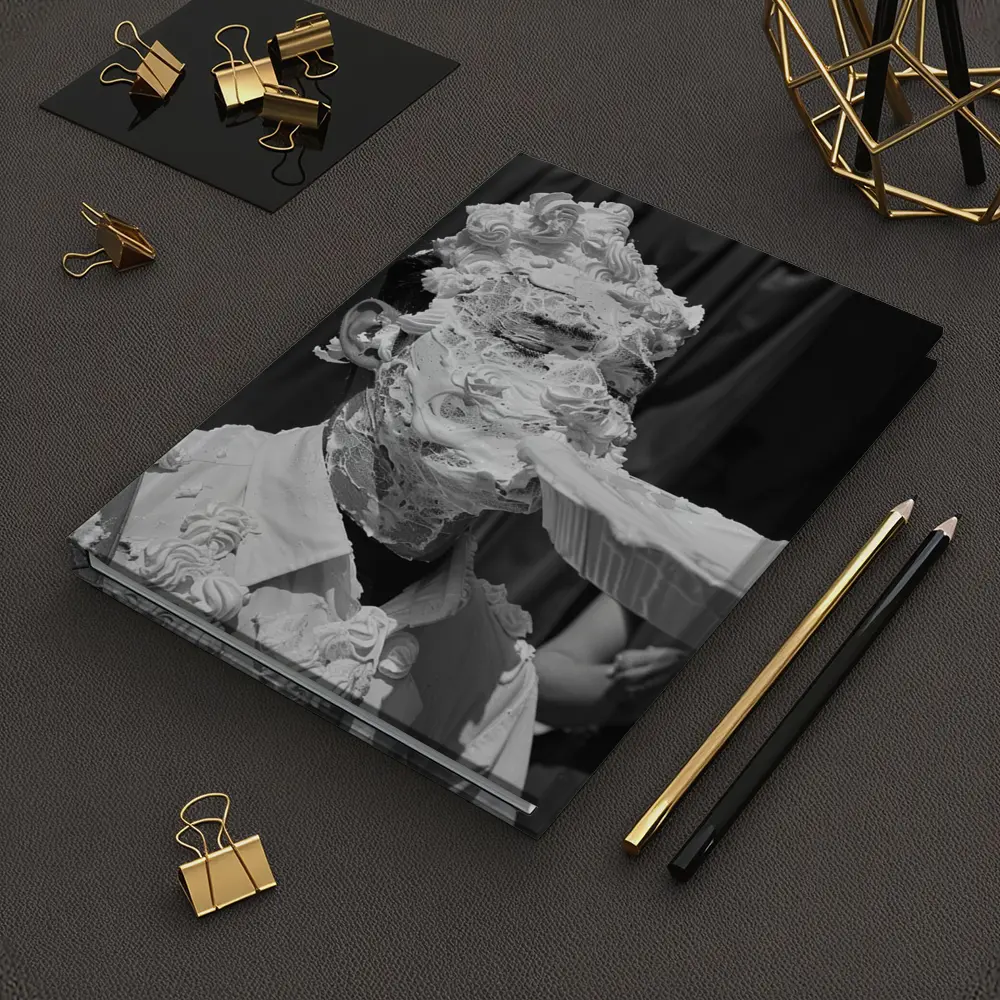 Man Covered In Cream Pie Black White – Notebooks
