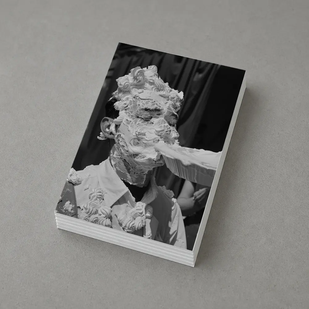 Man Covered In Cream Pie Black White – Postcards