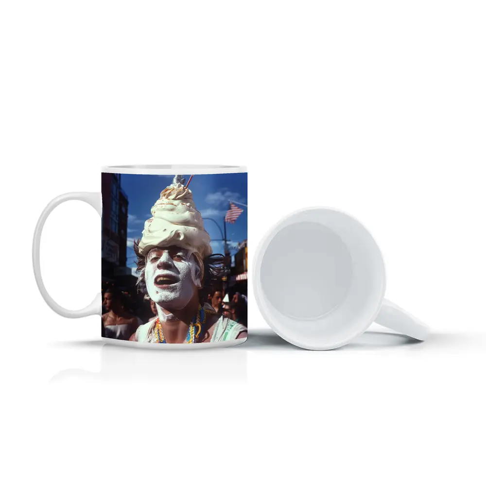 Ice Cream Head Man Street Parade Crowd – Mugs