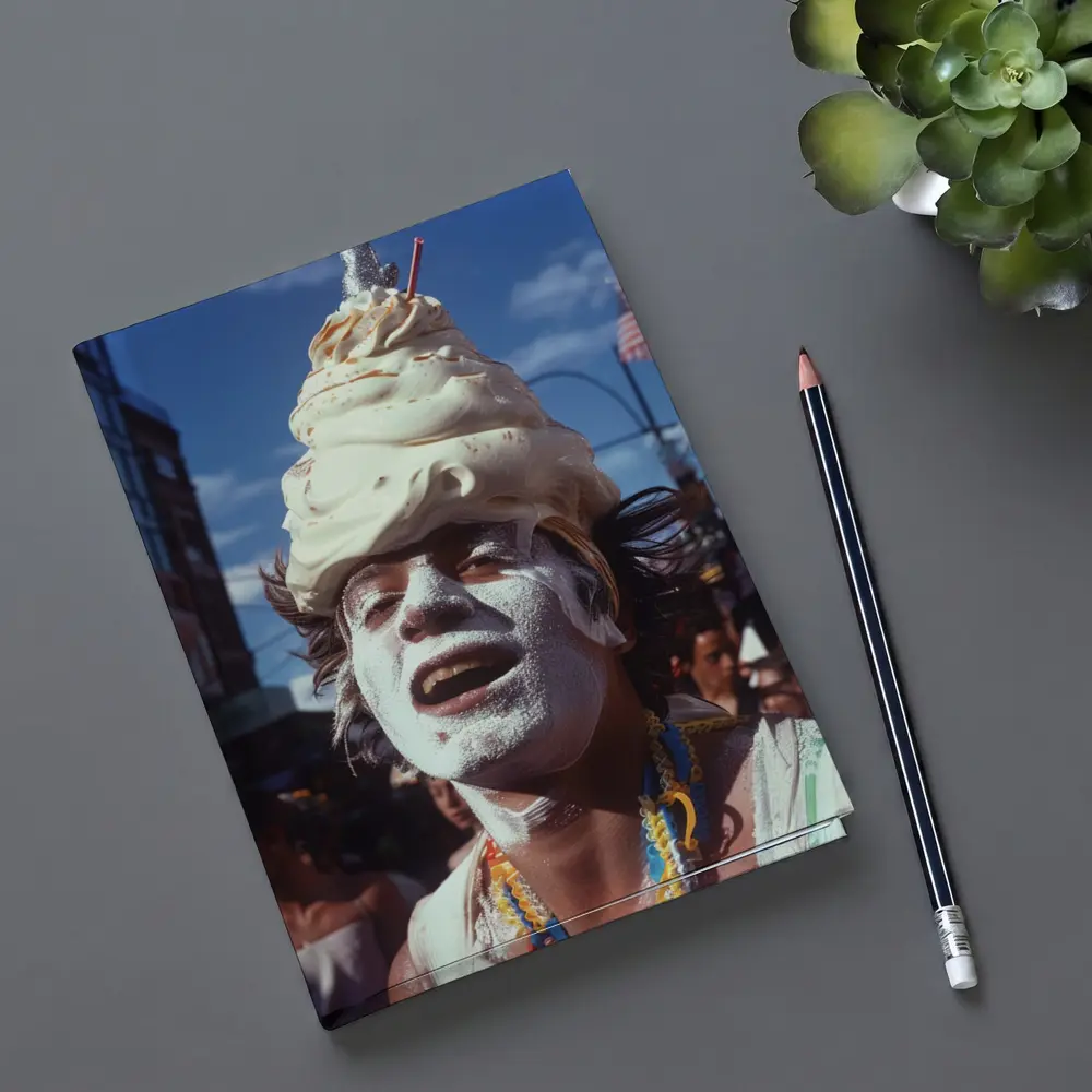 Ice Cream Head Man Street Parade Crowd – Notebooks