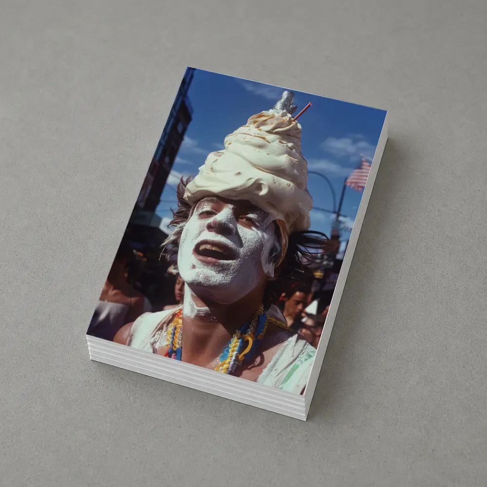 Ice Cream Head Man Street Parade Crowd – Postcards