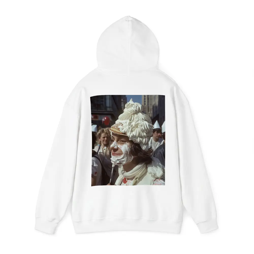 Woman Covered in Whipped Cream City Street – Hoodies
