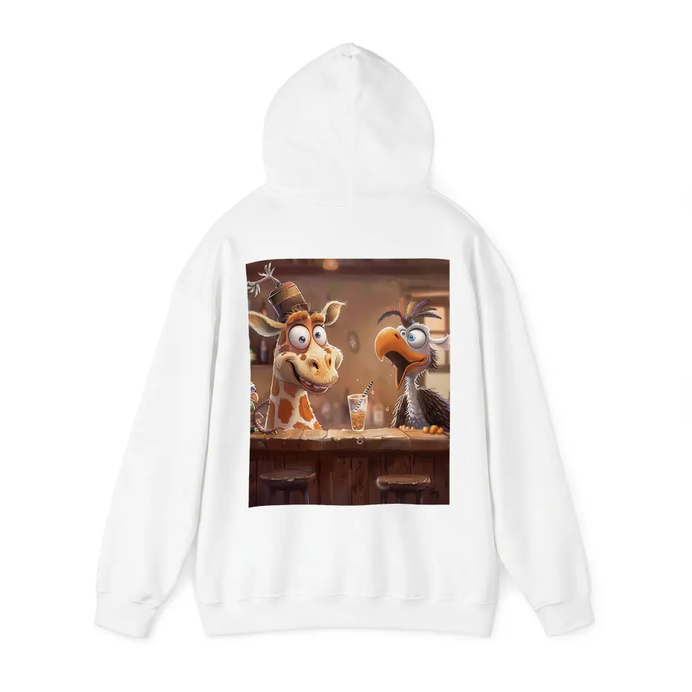 Goofy Giraffe and Bird at Bar – Hoodies